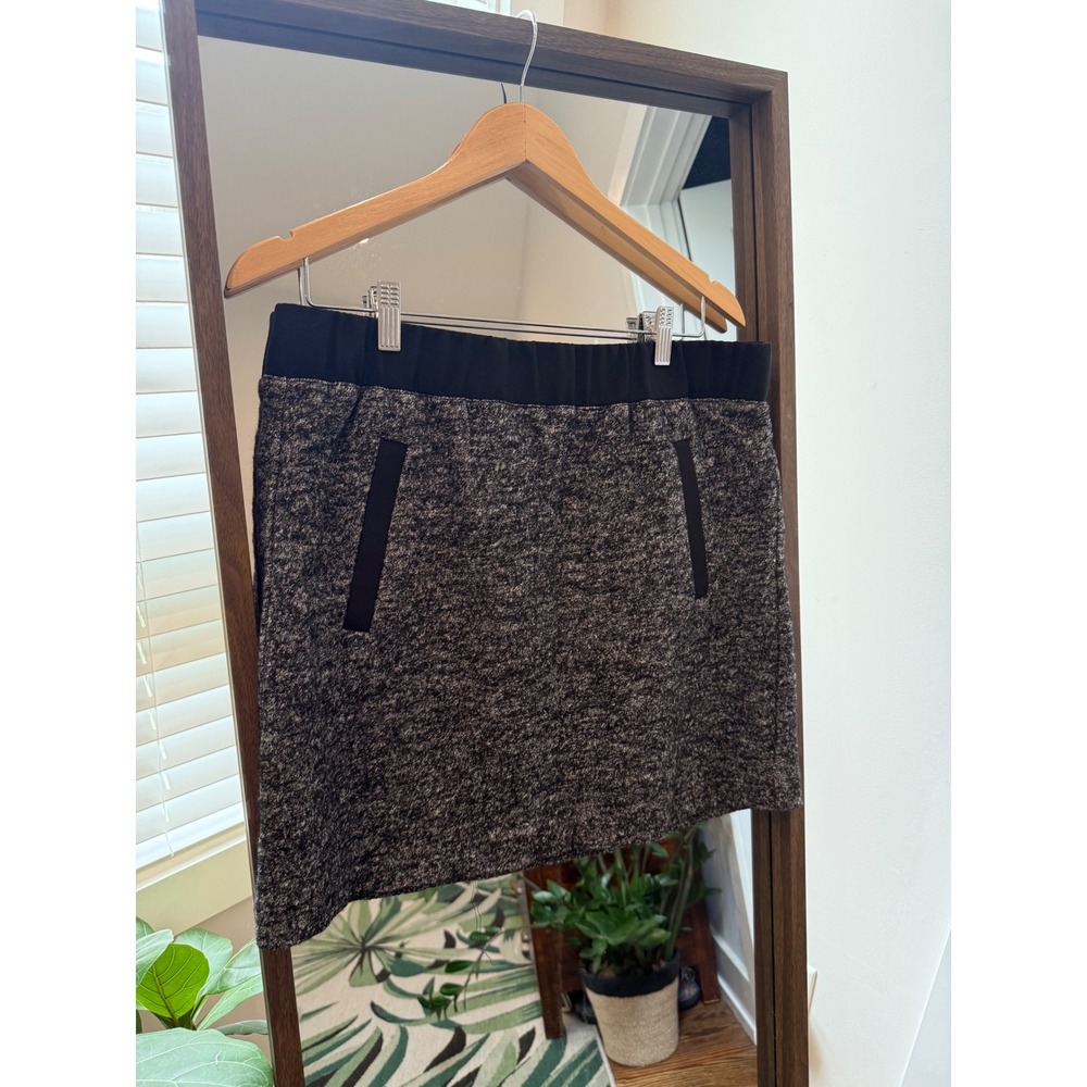 New LOFT Tweed‎ Mini Skirt Black White Classicr Pull On Career Casual LP